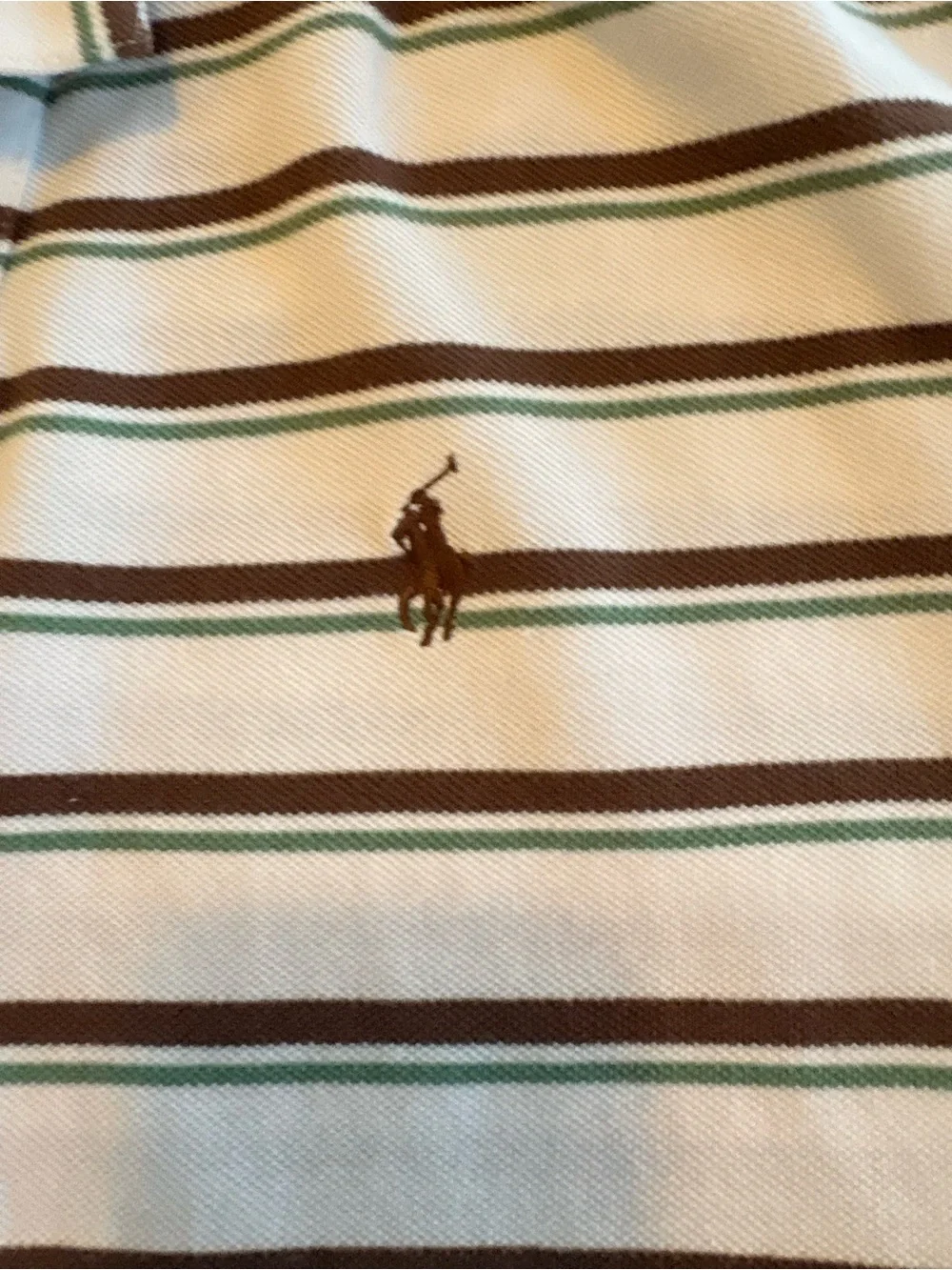 Polo by Ralph Lauren White Stripe Cotton Polo Shirt - Men's